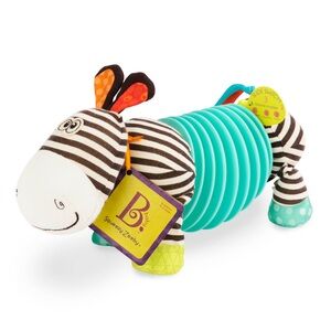 Striped Zebra Plush Toy with Colorful Details